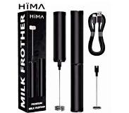 Hima elektrische melkopschuimer met 2 kloppers - USB-oplaadbaar - Melk Opschuimer - Elektrisch - Zwart