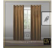 LW Collection Gordijnen Bruin Chenille Kant en klaar 140x270cm - Kant en klare gordijnen met ringen Chenille - Verduisterende gordijnen