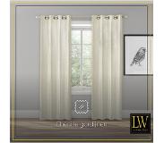 LW Collection Gordijnen Wit Chenille Kant en klaar 140x225cm - Kant en klare gordijnen met ringen Chenille - Verduisterende gordijnen
