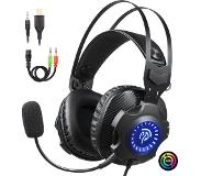 EasySMX VIP-003S Over-ear Stereo gaming headset met microfoon en RGB LED verlichting, zwart