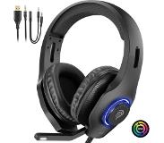 EasySMX VIP-002S Over-ear gaming headset met microfoon en RGB LED verlichting, zwart