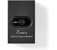 Nedis USB Switch 2 Port(s) 1x USB A 2X USB B Female 480 Gbps Metal Black