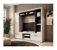 Meubella Wandmeubel wit eiken Set compleet tV-Meubel