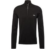 HUGO BOSS Trui van biologische katoen met gebogen logo en kraag met rits