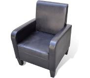 vidaXL Moderne fauteuil van kunstleer Zwart
