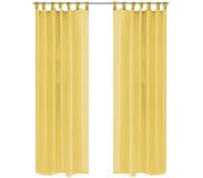 vidaXL Gordijnen voile 140x245 cm geel 2 st