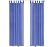 vidaXL Gordijnen voile 140x245 cm koningsblauw 2 st