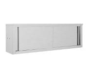 vidaXL Keukenwandkast met schuifdeuren 150x40x50 cm roestvrij staal