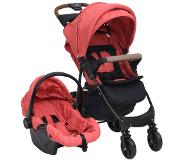 vidaXL Kinderwagen 3-in-1 Staal Rood