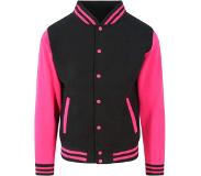 Awdis Baseball Jacket (Zwart / Roze) S