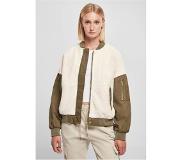 Urban Classics Bomber jacket -XL- Oversized Sherpa Mixed Ivoorkleurig/Groen