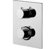 Paffoni Light douchethermostaat inbouw chroom met Chroom muurplaat LIQ518CR