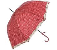 Clayre & Eef Juleeze Paraplu Volwassenen Ø 90 cm Rood Polyester Stippen Regenscherm