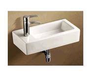 Novarama/SCEE Fontana keramische fontein kraan gat links 36,5x18x9 cm wit