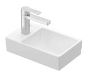 Villeroy & Boch Avento fontein met kraangat links zonder overloop CeramicPlus 11 x 36 x 22 cm, stone white