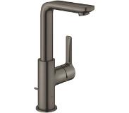 GROHE Lineare waterbesparende wastafelkraan l-size met waste met draaibare gegoten uitloop brushed hard graphite 23296al1