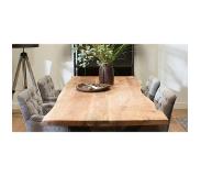 UrbanSofa Bar Boomstamtafel 200 cm breed Live Edge U poot Small zwart (naturel)