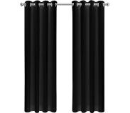 LW Collection | Kant en klare gordijnen Lewy velvet fluweel zwart 290x245 cm gordijnen | NADUVI