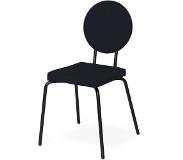 Puik Design - Option Black - Eetkamerstoel - Zwart - Square seat/Round backrest