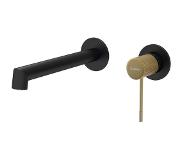 Sapho Solaris inbouw wastafelkraan zwart mat / goud PVD coating