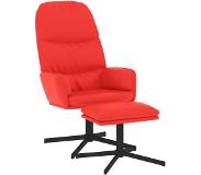 vidaXL Relaxstoel met voetenbank kunstleer rood
