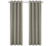 LW Collection Gordijnen Taupe Velvet Kant en klaar 140x270cm - Kant en klare gordijnen met ringen Velours - Fluwelen Verduisterende gordijnen