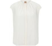 HUGO BOSS Berika blouse met blinde knoopsluiting en plooidetail