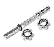 Trend24 Halterstang - Dumbell stang 30mm - Dumbell stang - Fitness - Inclusief schroefsluiting - 35 cm - Chroom