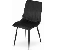 Viking Choice LAVA - Velvet eetkamerstoel - set van 4 eettafel stoelen - zwart