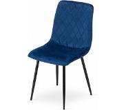 Viking Choice TURIN - Velvet eetkamerstoel - set van 4 eettafel stoelen - blauw