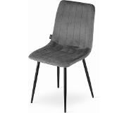 Viking Choice LAVA - Velvet eetkamerstoel - set van 4 eettafel stoelen - grijs