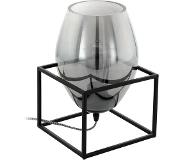 Eglo Tafellamp Olival Zwart met rookglas