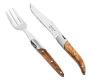 Laguiole Style de Vie mini bestek - tappabestek set van 8 olijfhout
