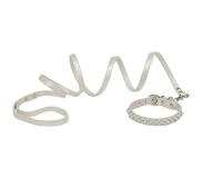 Croci Hondenriem Met Halsband Pearls Parels Wit 17-22X1 CM / 120X1 CM