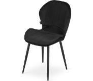 Viking Choice TERNI - Velvet eetkamerstoel - set van 4 eetstoelen - zwart