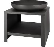 Esschert Design Vuurschaal met houtopslag 62 cm zwart
