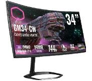 Cooler Master Gaming GM34-CW, 86,4 cm (34 inch), 3440 x 1440 Pixels, UltraWide Quad HD, LCD, 1 ms, Zwart