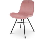 Nolon | Eetkamerstoel Noa fluweel roze 51x82x40 cm eetkamerstoelen | NADUVI