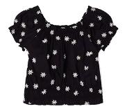 Mayoral Meisjes t-shirt borduursel - Zwart. Maat 110
