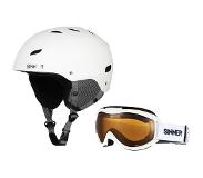 Sinner Combi-Pack (Bingham & Toxic) - Mat Wit - Oranje lens - 59-62 cm