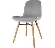 Nolon | Eetkamerstoel Nena fluweel grijs 51x82x40 cm eetkamerstoelen | NADUVI