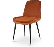 Nolon | Eetkamerstoel Amelie fluweel geel 51x84.5x41 cm eetkamerstoelen | NADUVI