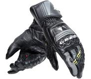 Dainese Druid 4 Leather Gloves Black Charcoal Gray Fluo Yellow L