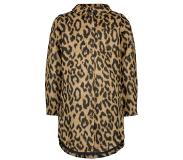 B.NOSY Meisjes blouse flannel lang - Rich luipaard. Maat 116