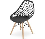 Viking Choice SAKAI - Eetkamerstoelen - set van 4 - houten onderstel - zwart