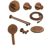 Brauer Copper Edition thermostatische inbouw doucheset - geborsteld koper PVD - hoofddouche 20cm - wandarm - ronde handdouche