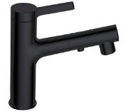Best design Asproli Black wastafelmengkraan met uittrekbare sproeiuitloop Nero mat zwart 4006960