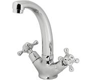 Plieger Charleston wastafelkraan met waste chroom 19009T3-T23