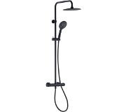 Sub 196 thermostatische regendoucheset met hoofd- en handdouche, mat zwart