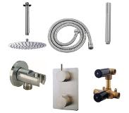 Wiesbaden Caral one-pack inbouwthermostaatset - hoofddouche rond 30cm - type 203 - geborsteld RVS 29.1002